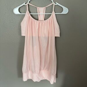 LULULEMON Light Pink Y2K Sports Bra Tank Combo Long Size 8 casual workout